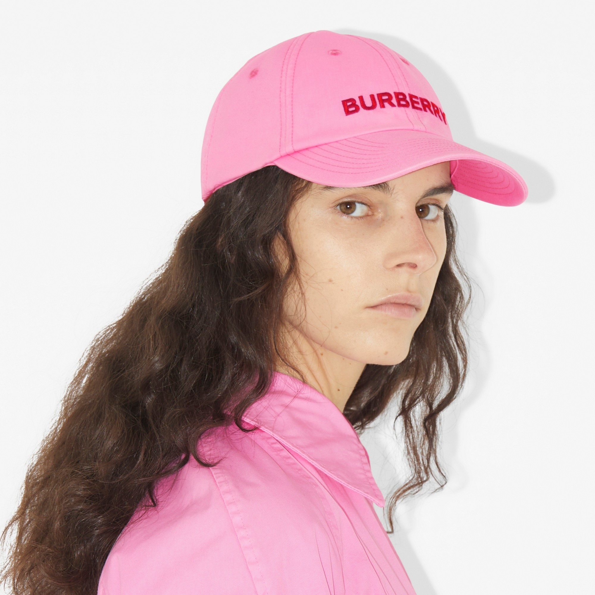Embroidered Logo Cotton Gabardine Baseball Cap - 5