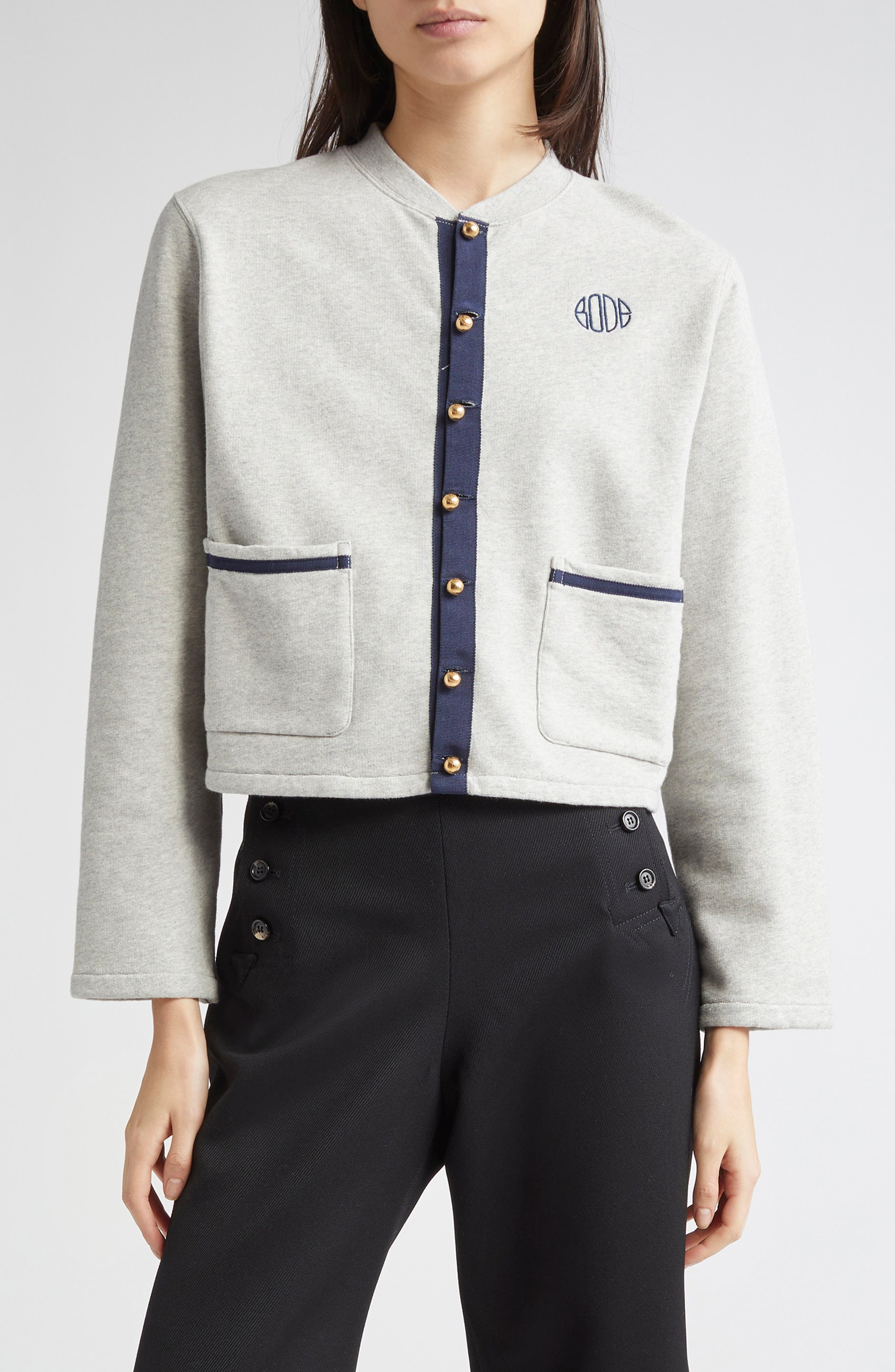 Bode Heathered Cardigan in Grey at Nordstrom - 1