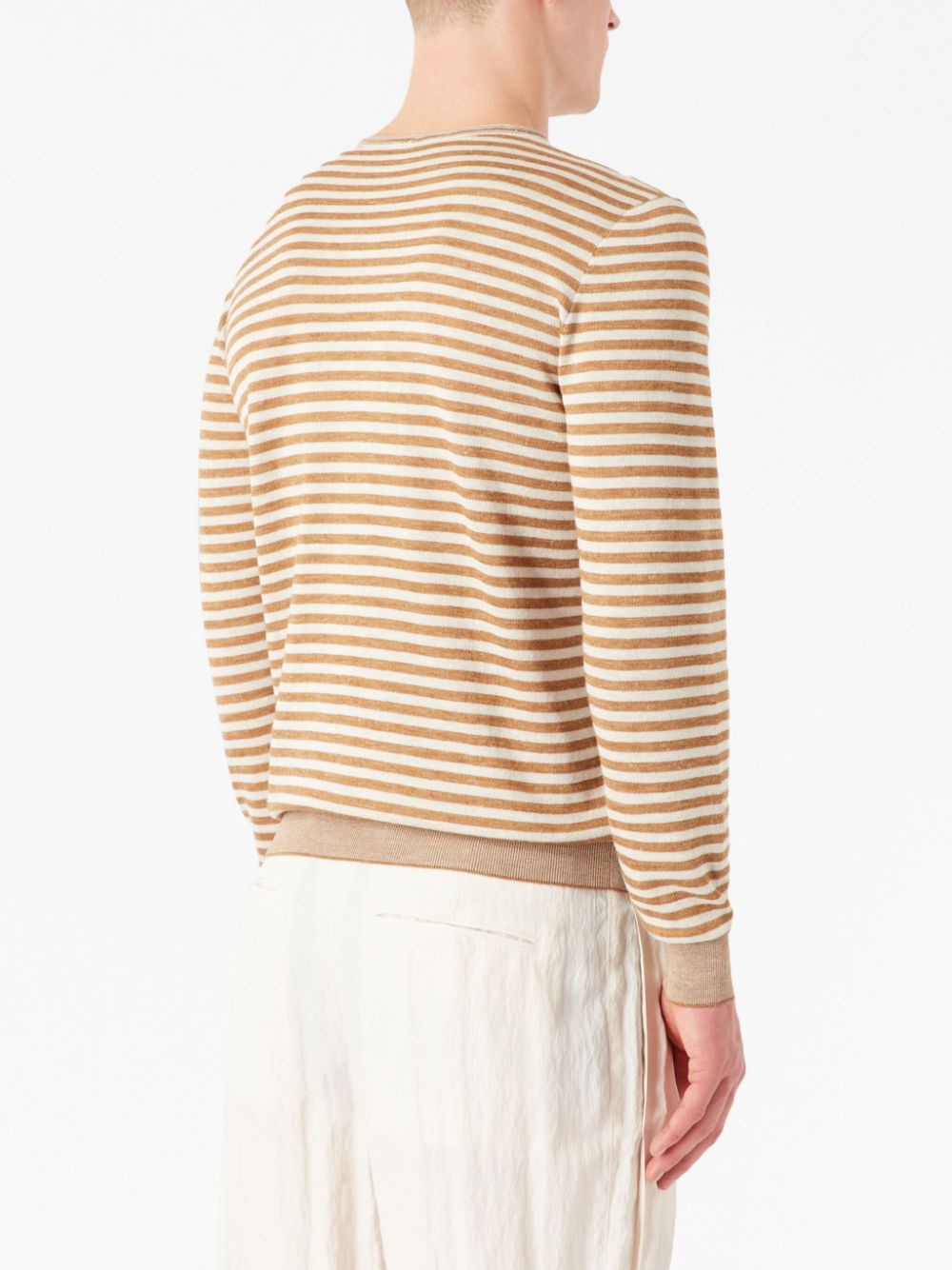 striped crew-neck jumper - 4