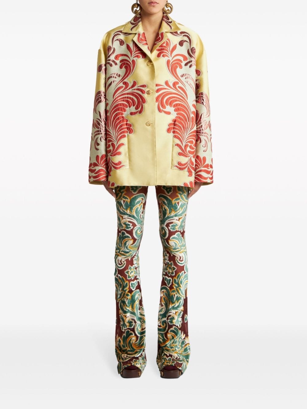 jacquard single-breasted jacket - 3