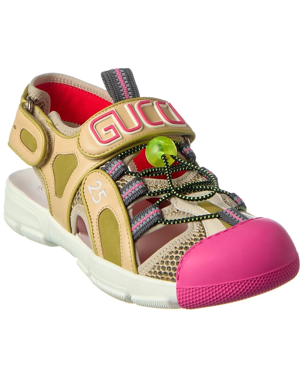 Gucci Logo Leather & Mesh Sandal - 1