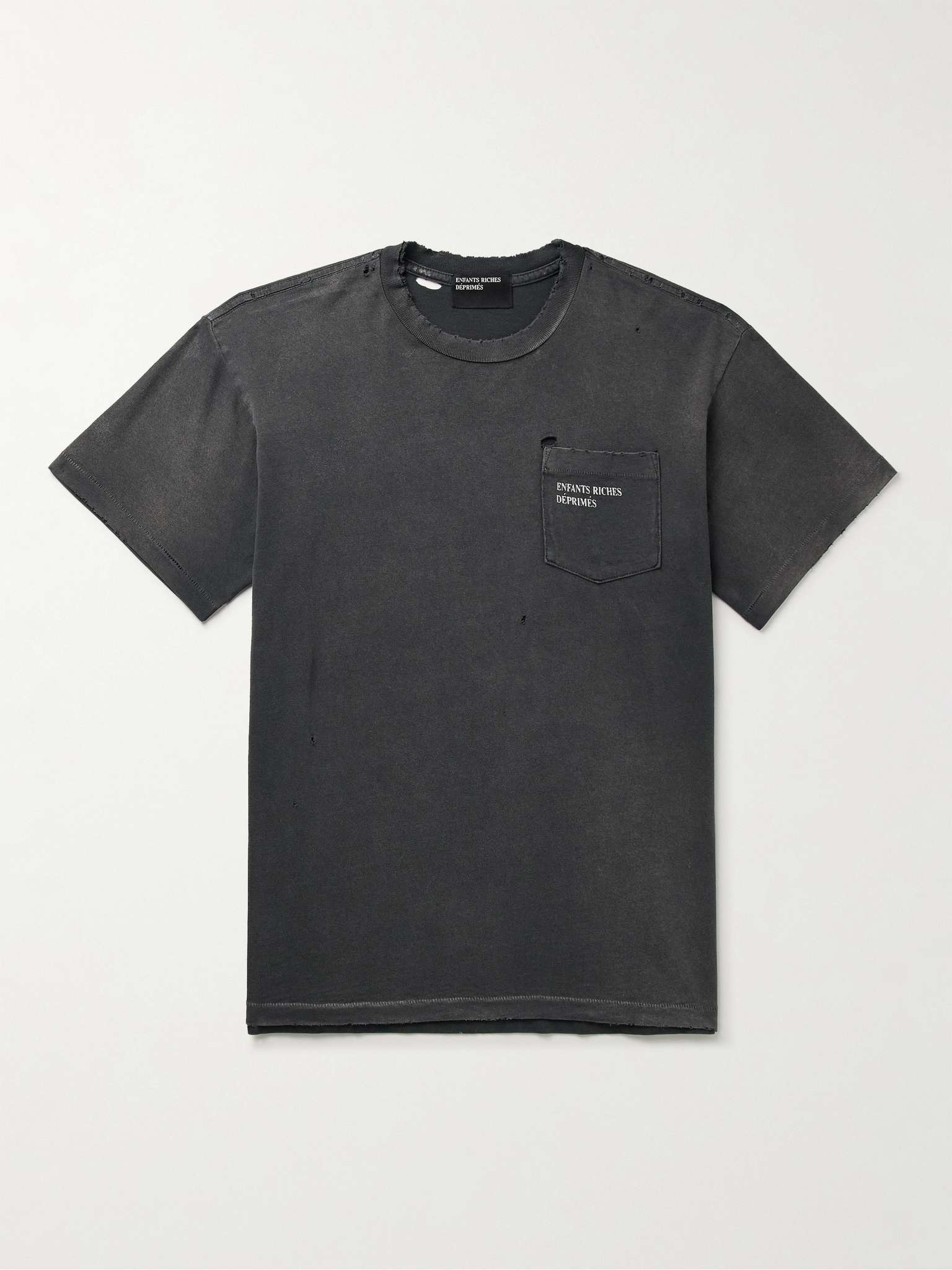 Thrashed Distressed Logo-Print Cotton-Jersey T-Shirt - 1