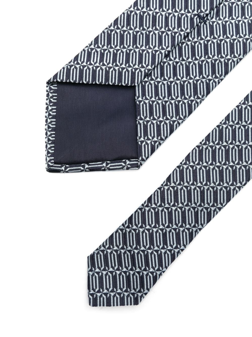 pattern-jacquard silk tie - 2