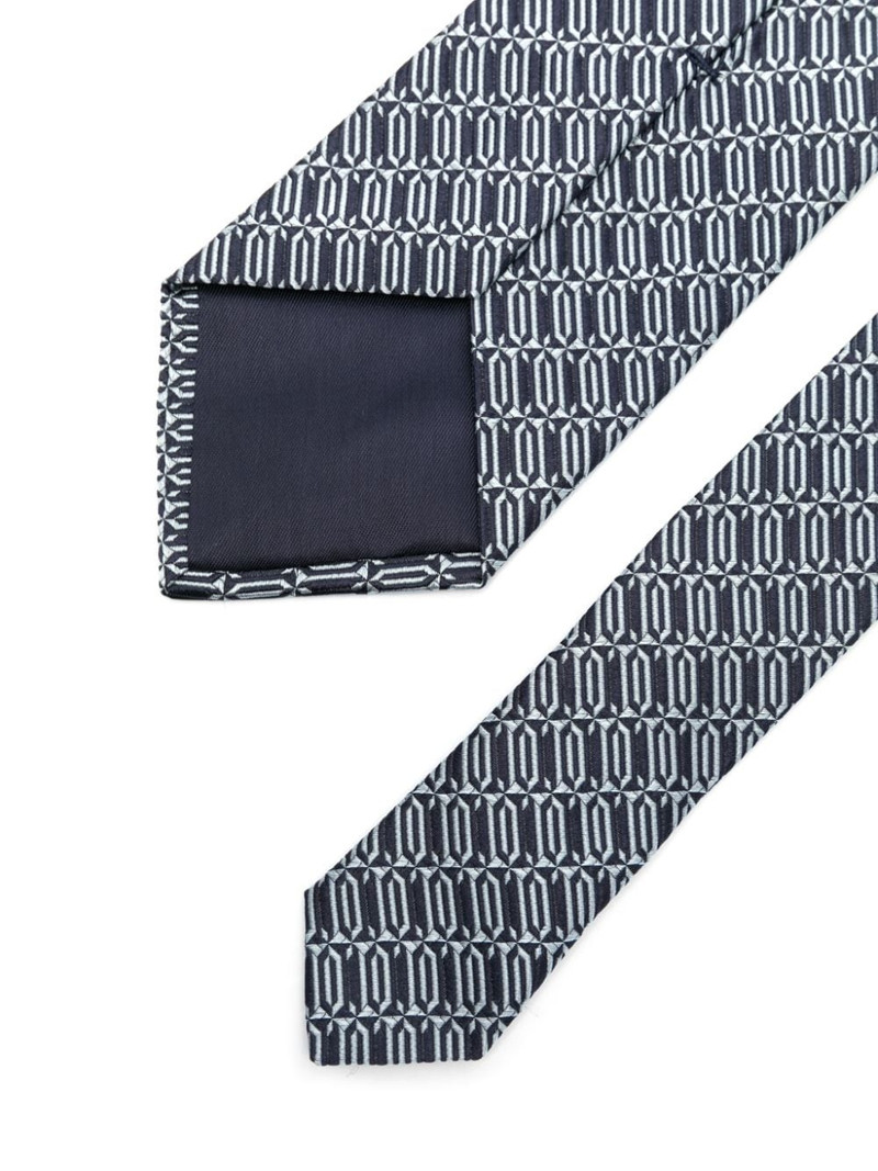 Lanvin pattern-jacquard silk tie outlook