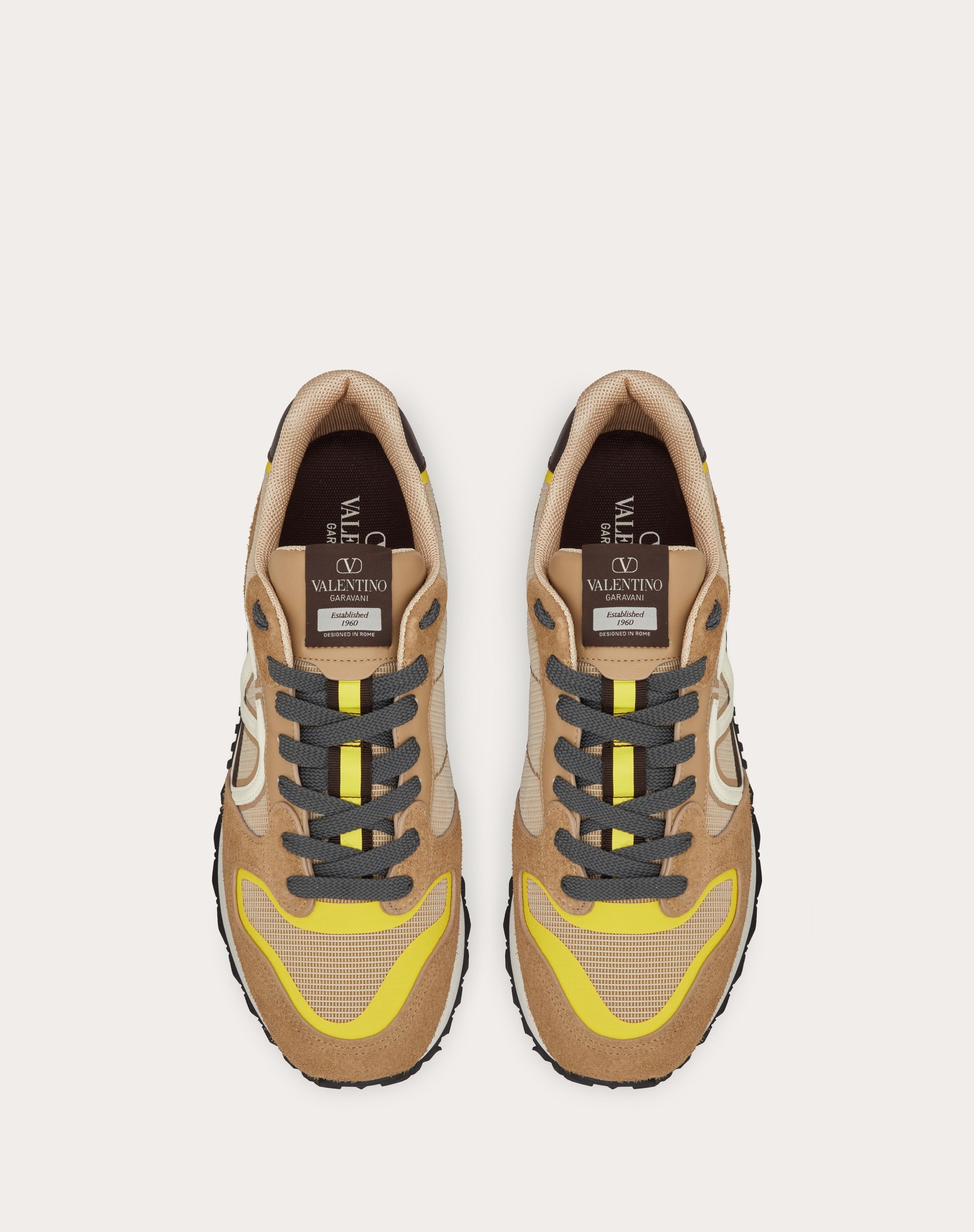 VLOGO PACE LOW-TOP SNEAKER IN SPLIT LEATHER, FABRIC AND CALF LEATHER - 4