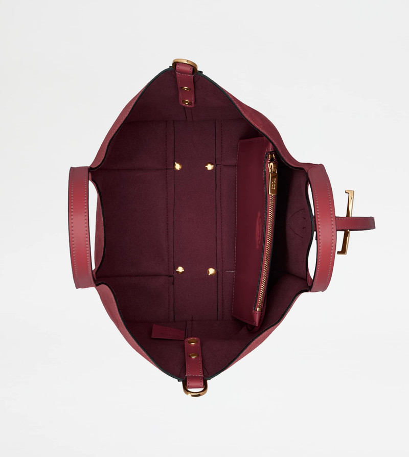 T TIMELESS SHOPPING BAG IN SUEDE MINI - RED 4