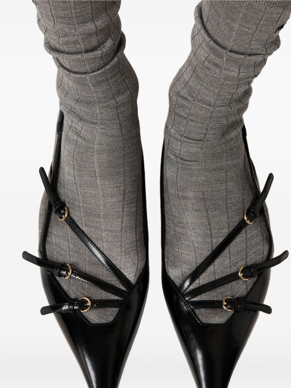 buckled slingback flat pumps - 5