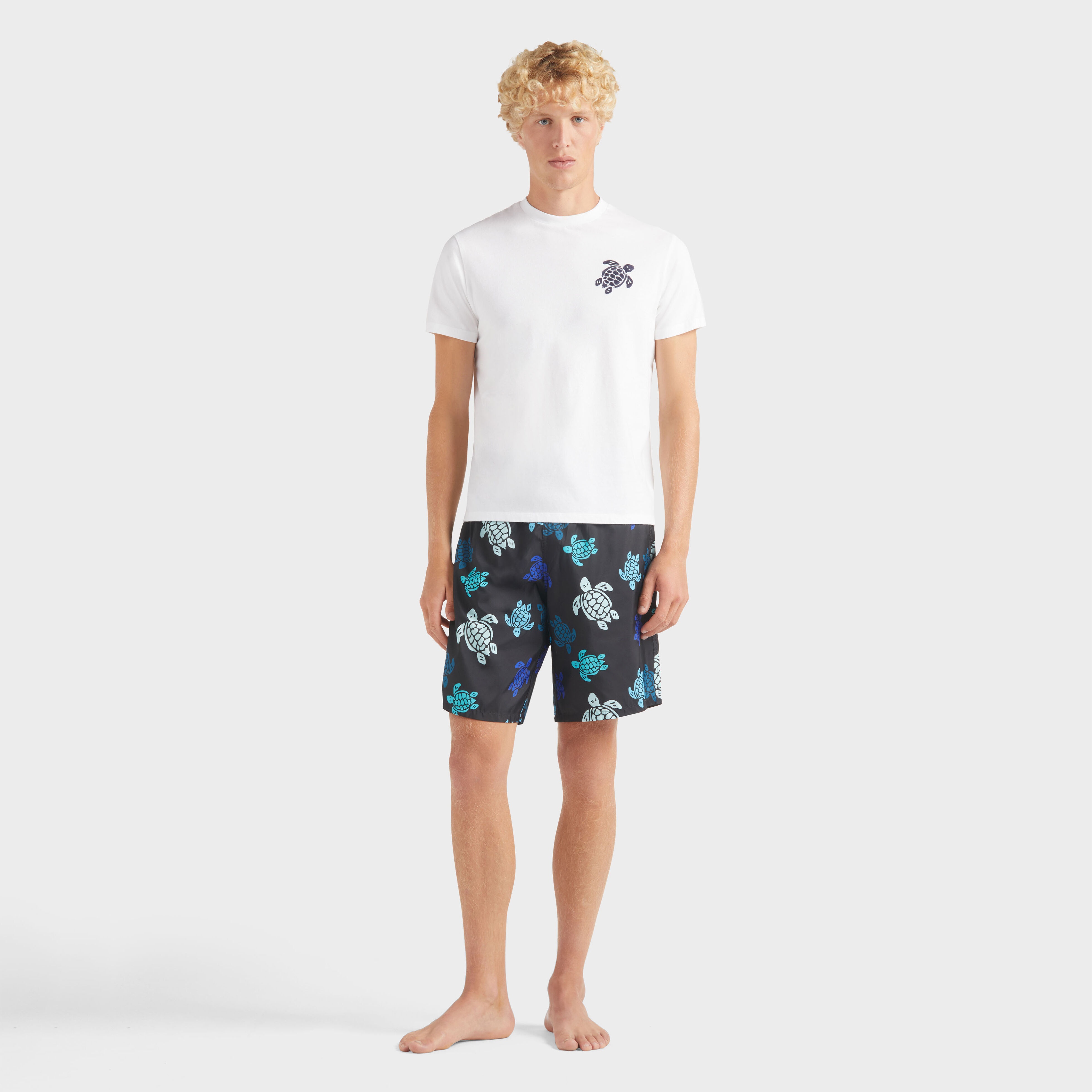 Men Organic Cotton T-shirt Embroidered Turtle - 3