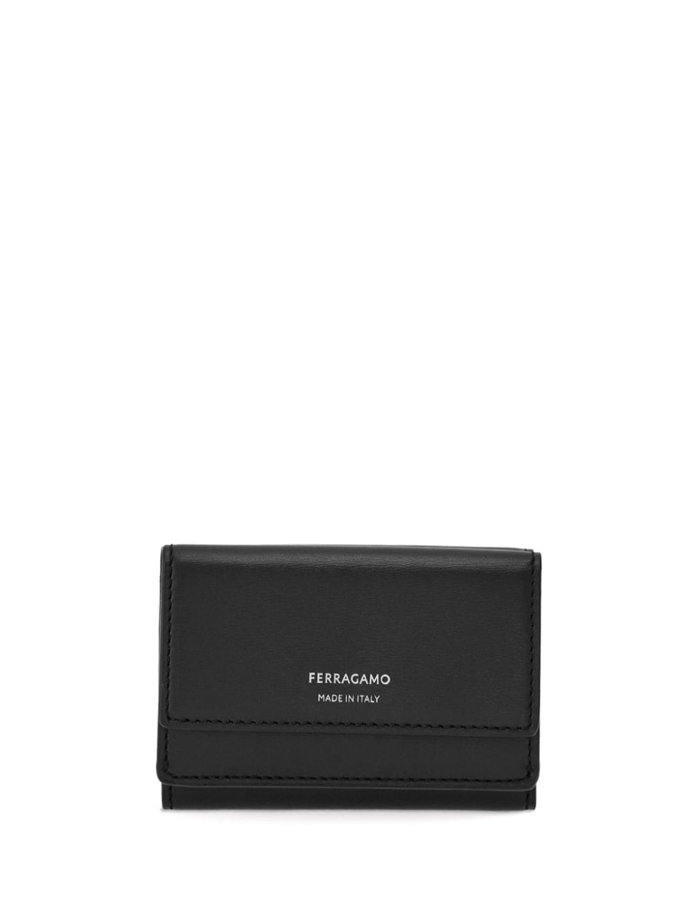 logo-print leather wallet - 1