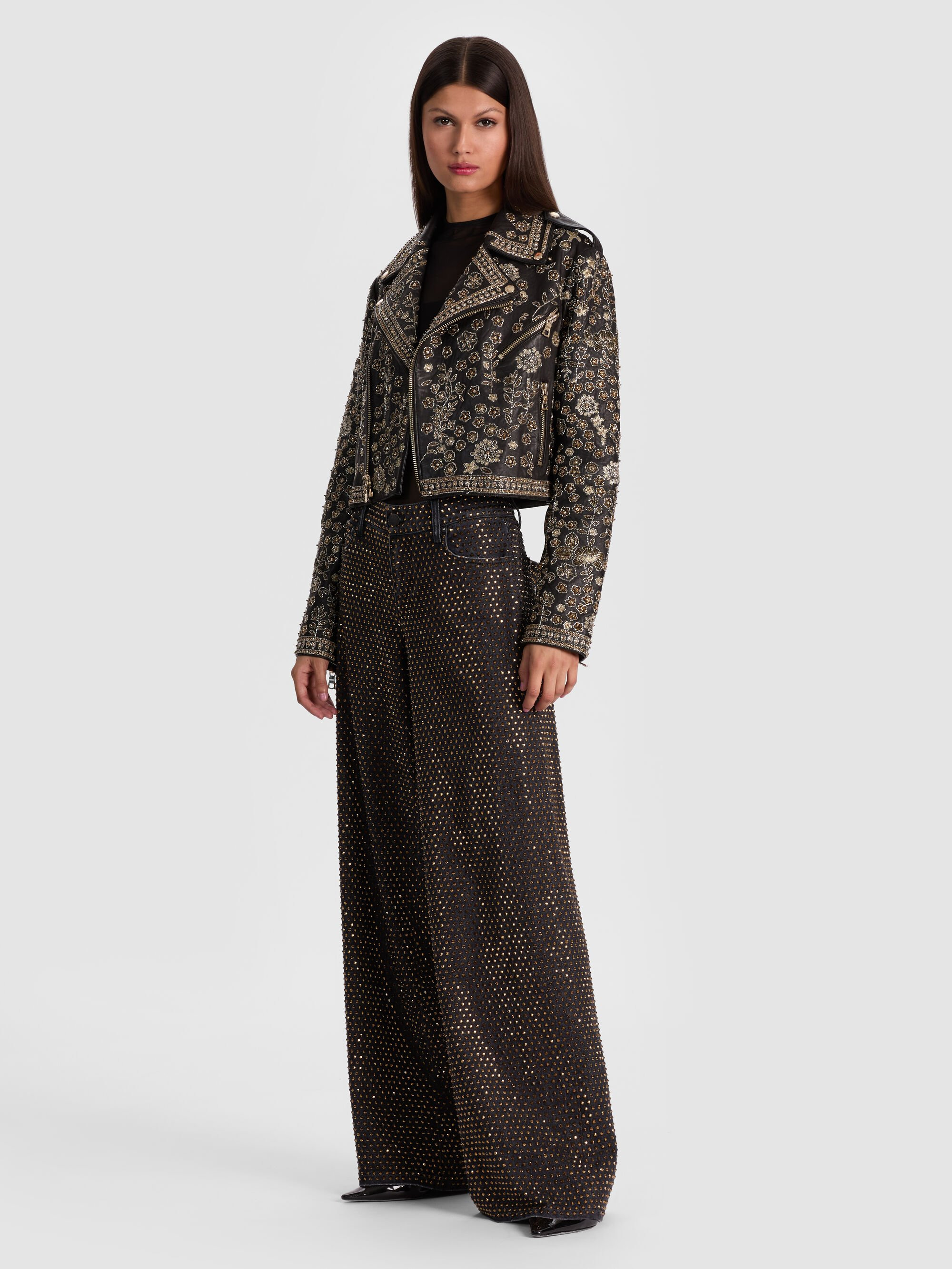 CODY EMBELLISHED LEATHER JACKET - 6