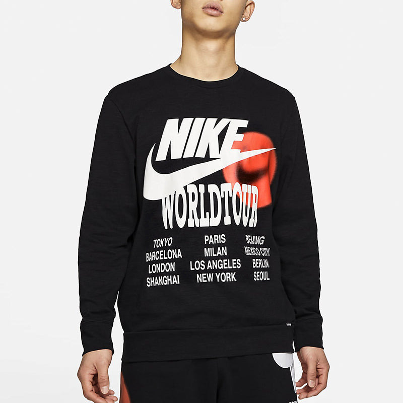 Nike MENS Sports Casual Letter Print Crew-neck Black DA0630-010 - 3
