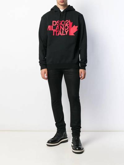 DSQUARED2 logo print hoodie outlook