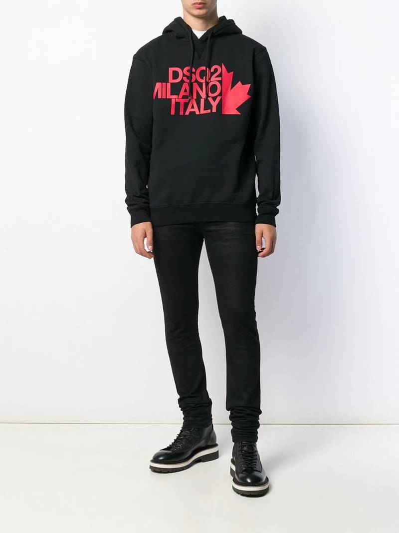 DSQUARED2 logo print hoodie outlook
