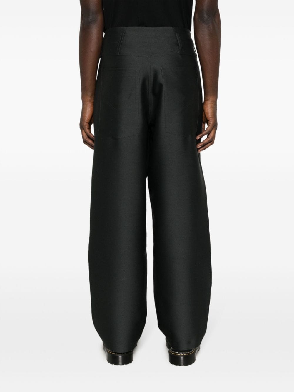 pleated high-waisted flared trousers - 4