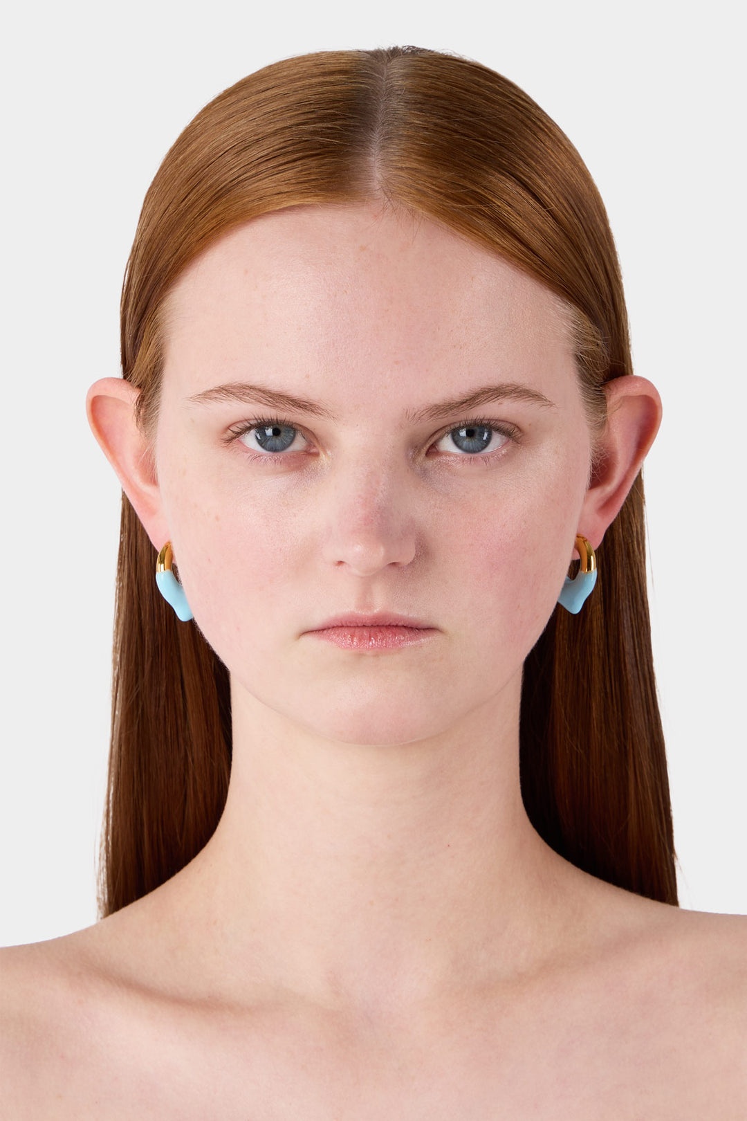 MINI RUBBERIZED EARRINGS GOLD / azure - 3