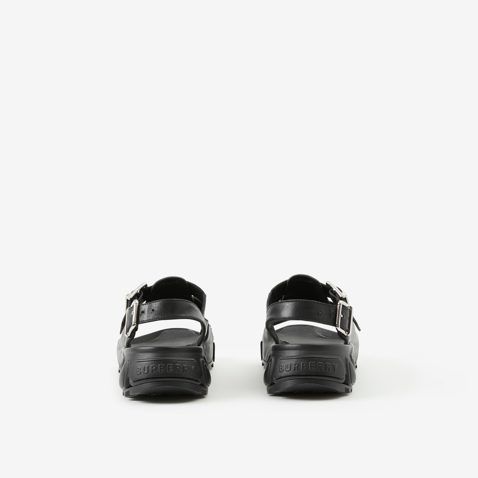 Latticed Leather Sandals - 3