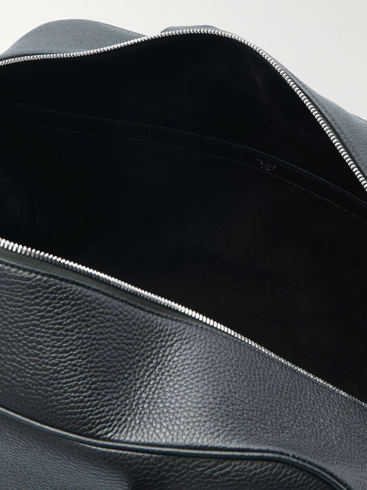 Logo-Debossed Full-Grain Leather Duffle Bag Green - 5