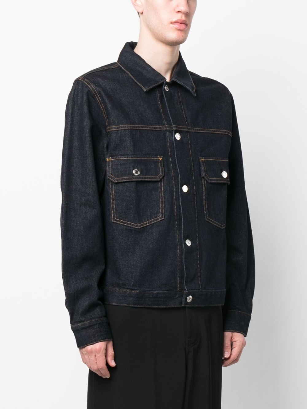 button-up denim jacket - 3