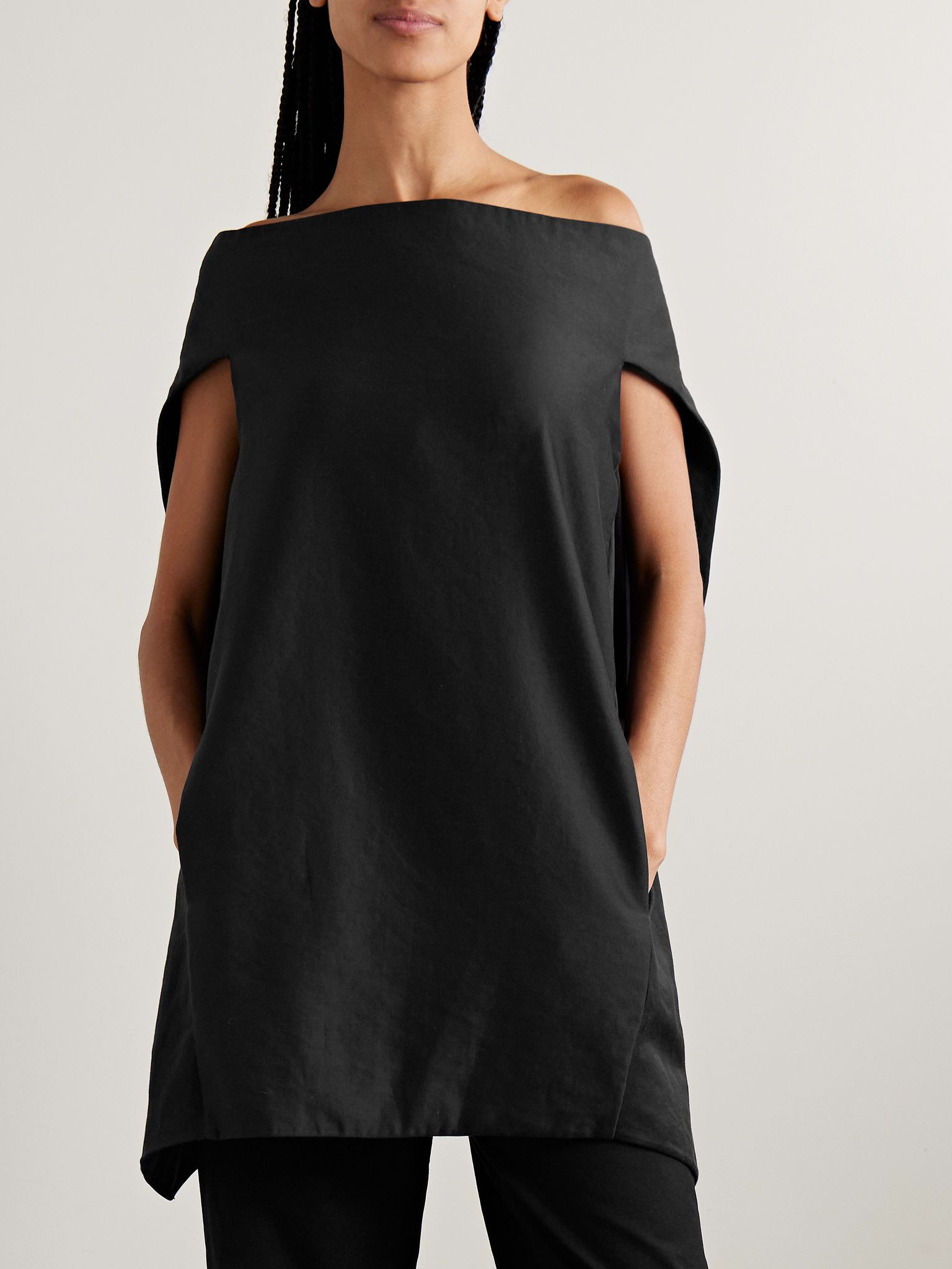 Pallenberg off-the-shoulder wool-blend top Black - 3