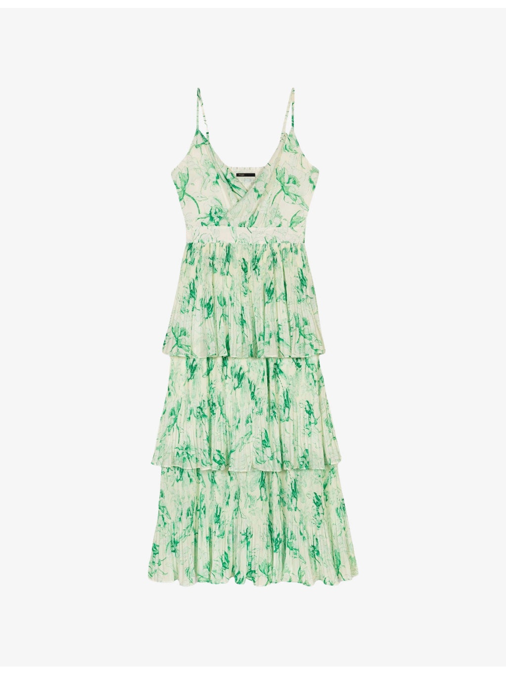 Graphic-Print V-Neck Woven Midi Dress - 1