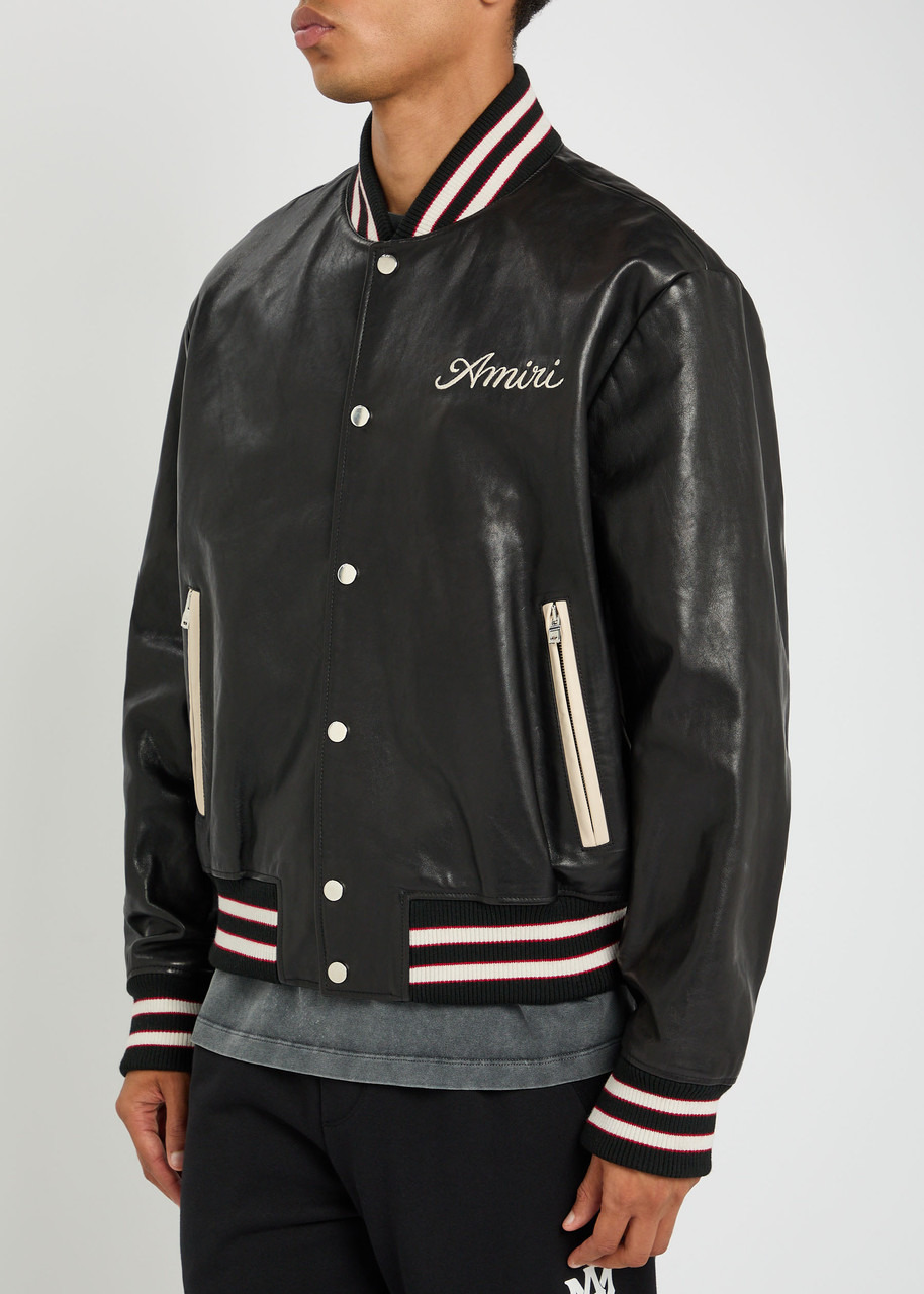 Amiri Club Amiri Appliquéd Leather Varsity Jacket - 2