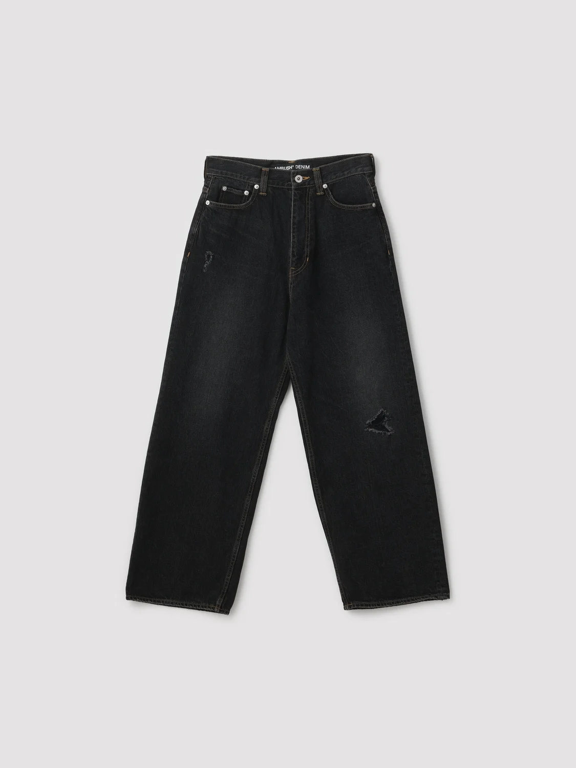 WIDE FLARE FIT DENIM PANTS Black - 1