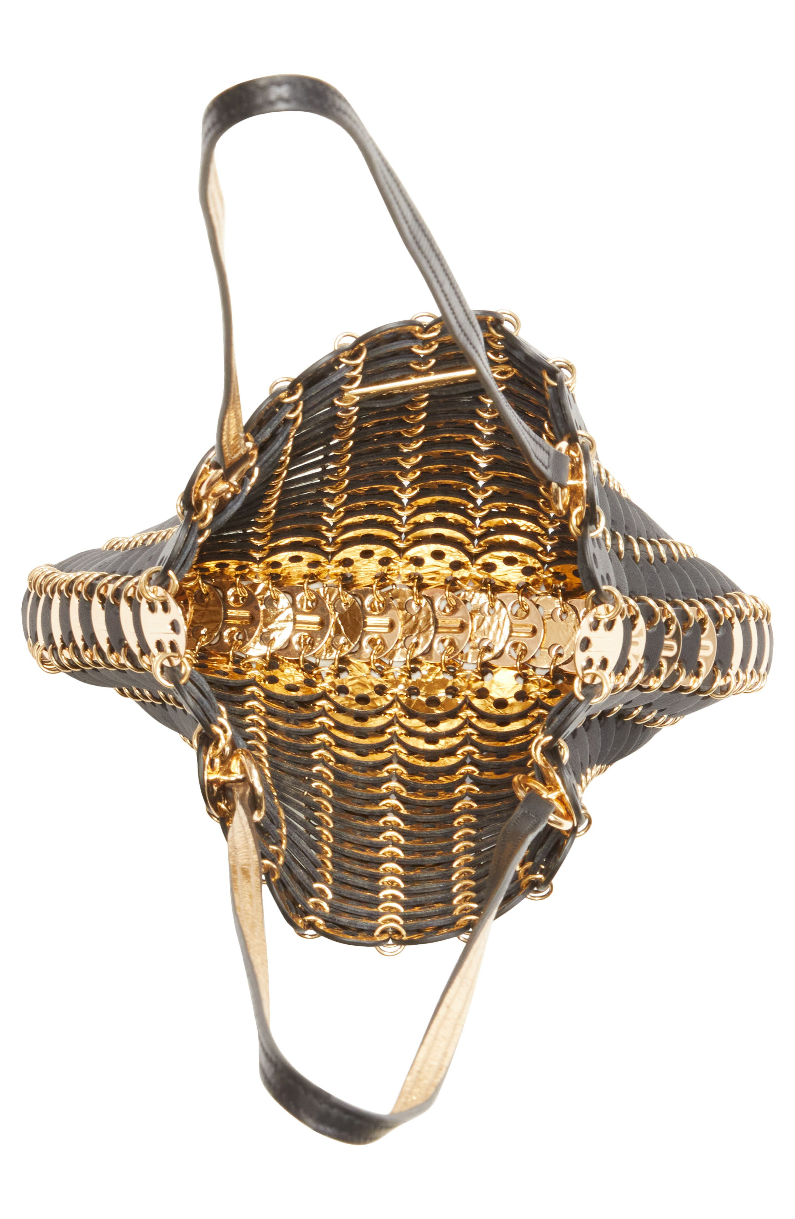 Rabanne Iconic 1969 Leather Shoulder Bag in Black /Gold at Nordstrom - 4