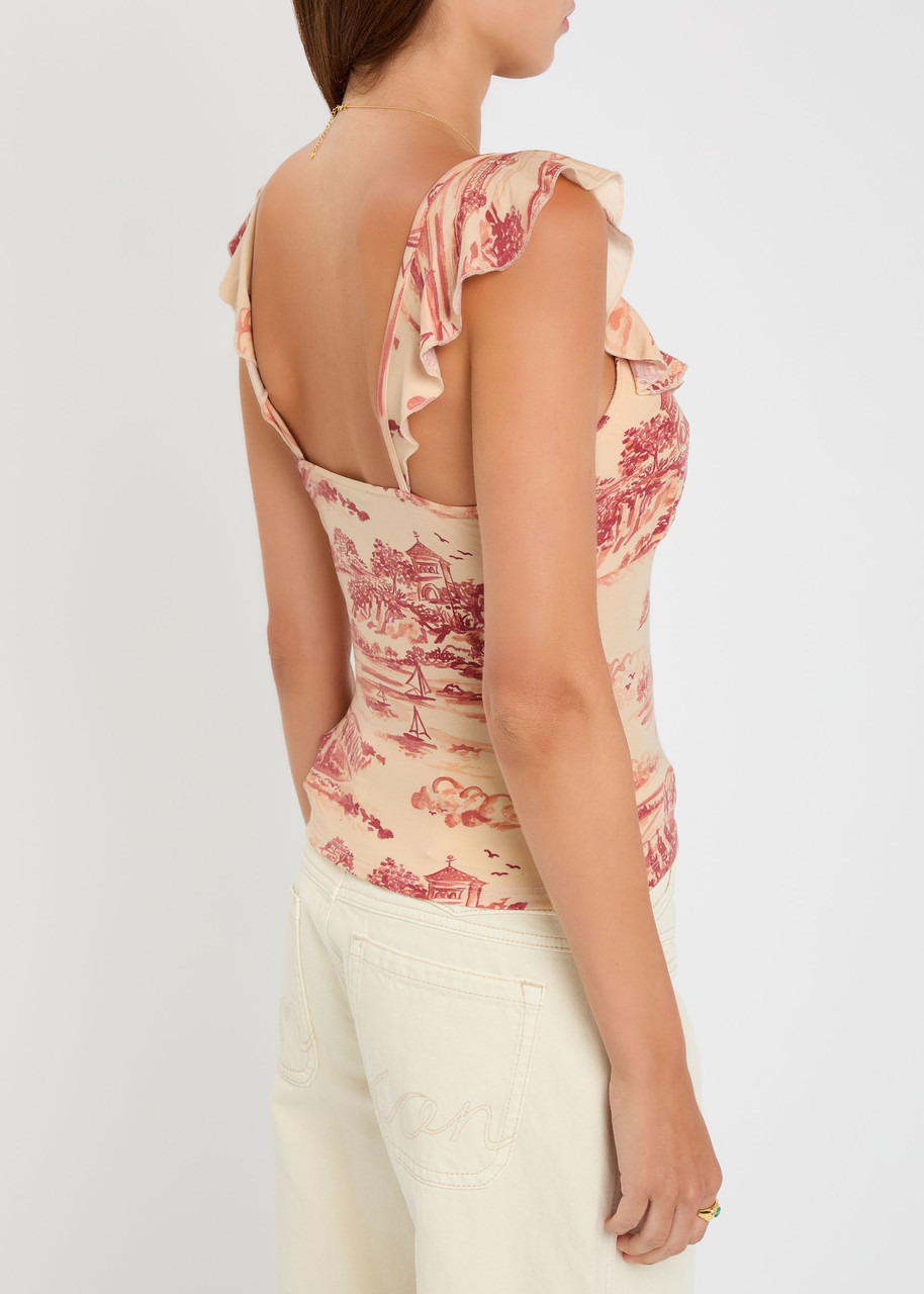 Reformation Lemmy Printed Stretch-jersey top - 3