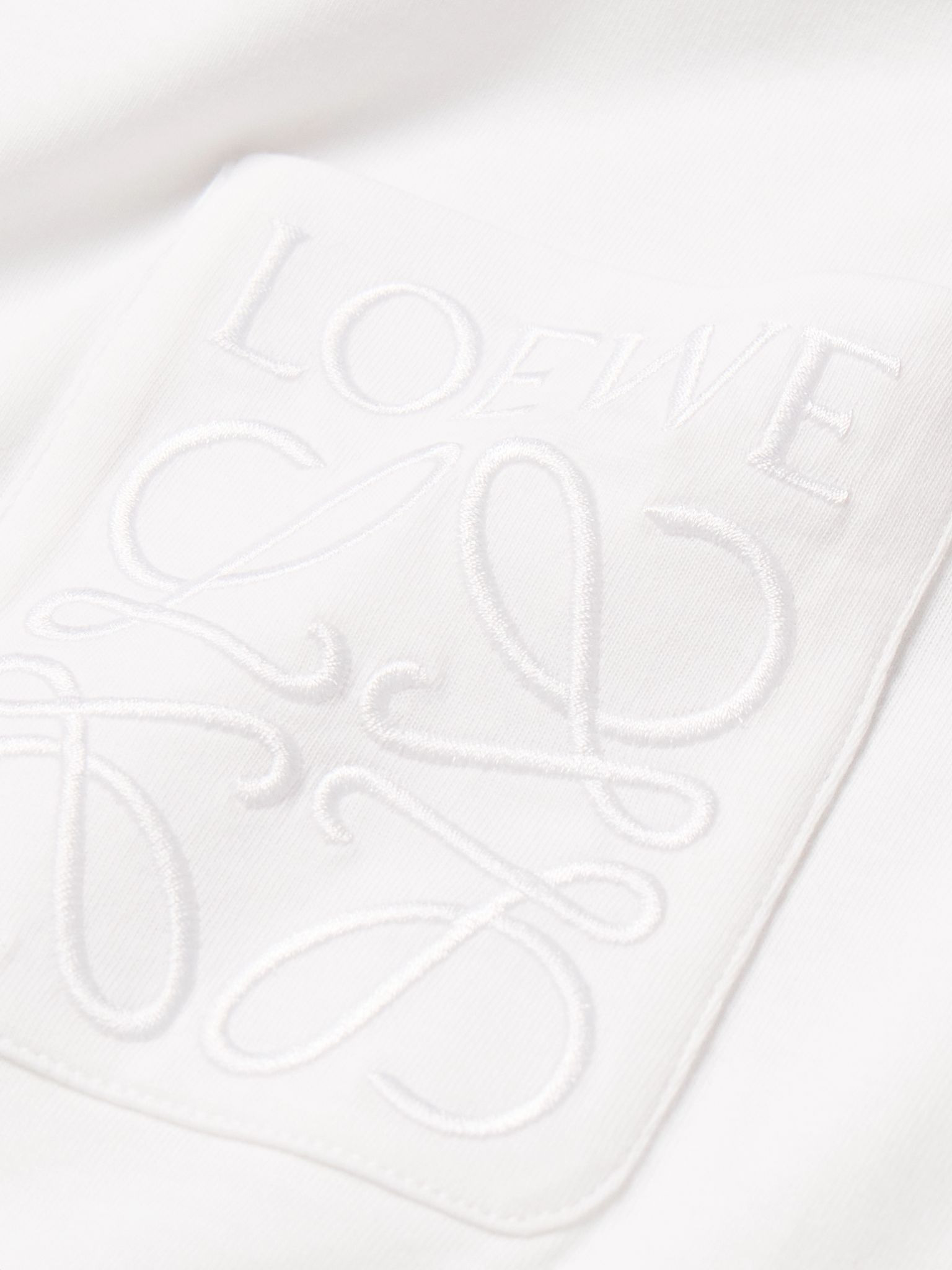 Logo-Embroidered Cotton-Jersey T-Shirt White - 5