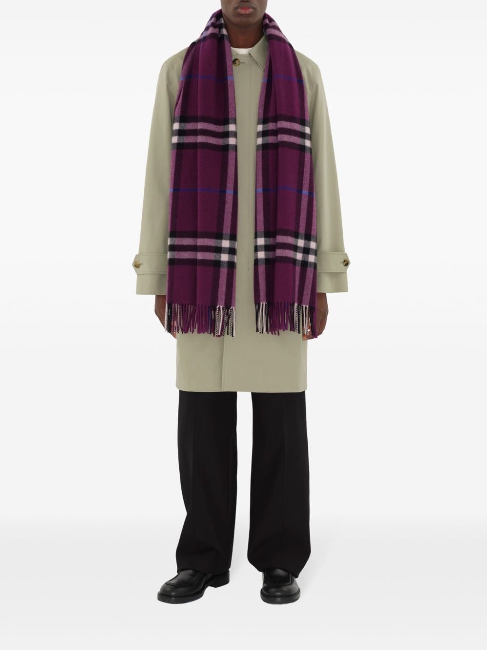 Burberry wide check cashmere scarf REVERSIBLE