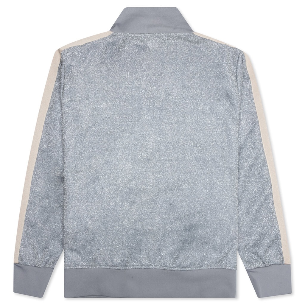 PALM ANGELS LUREX TRACK JACKET - SILVER/OFF-WHITE - 2