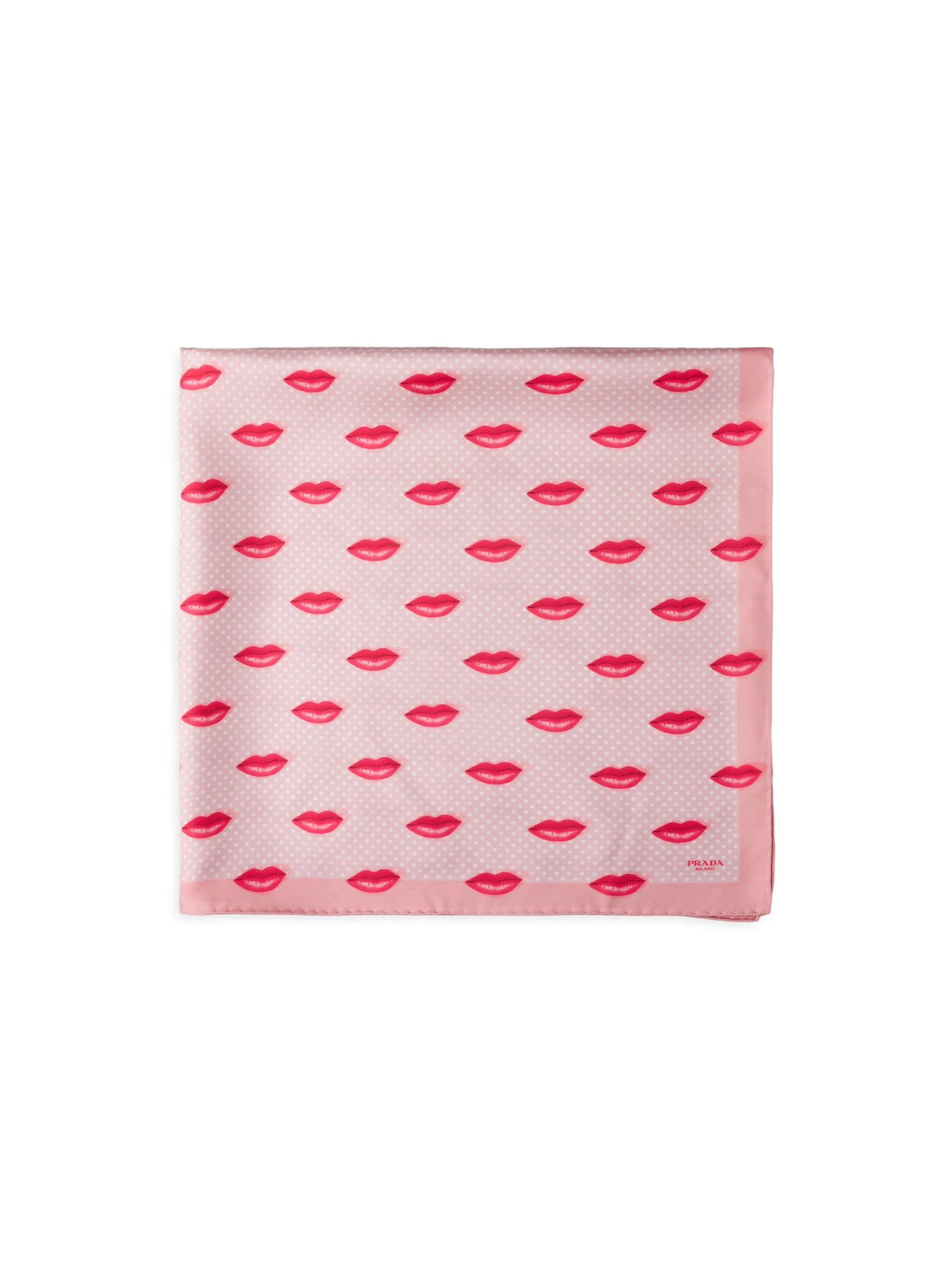 Women's Printed Silk Twill Scarf, 90 X 90 Cm - Pink - 1