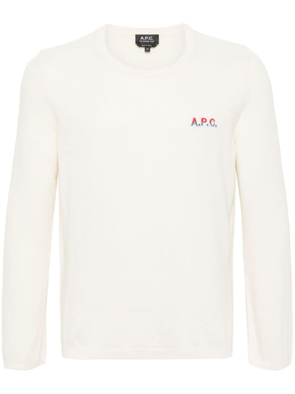 logo-embroidered cotton jumper - 1