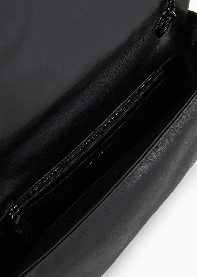 Quilted nappa leather-effect shopper bag with flap 4