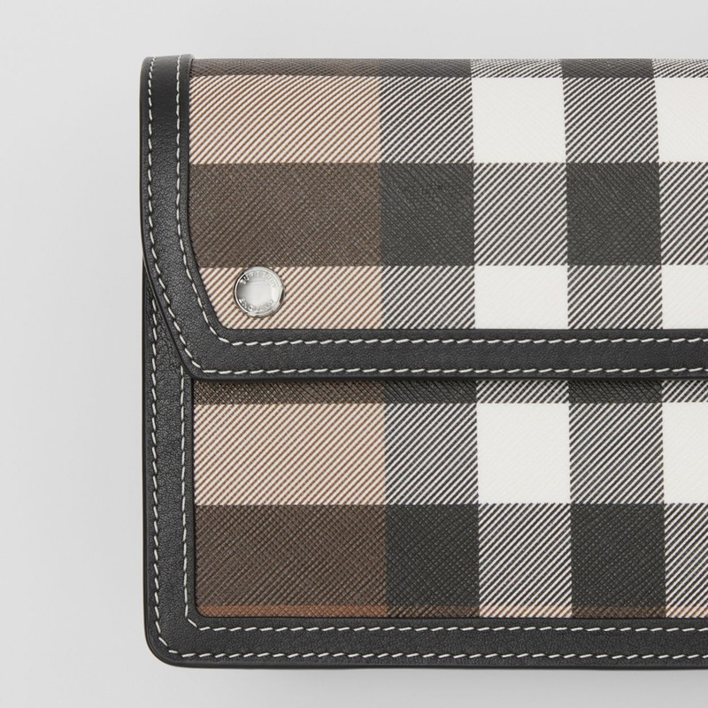 Check and Leather Crossbody Bag 2