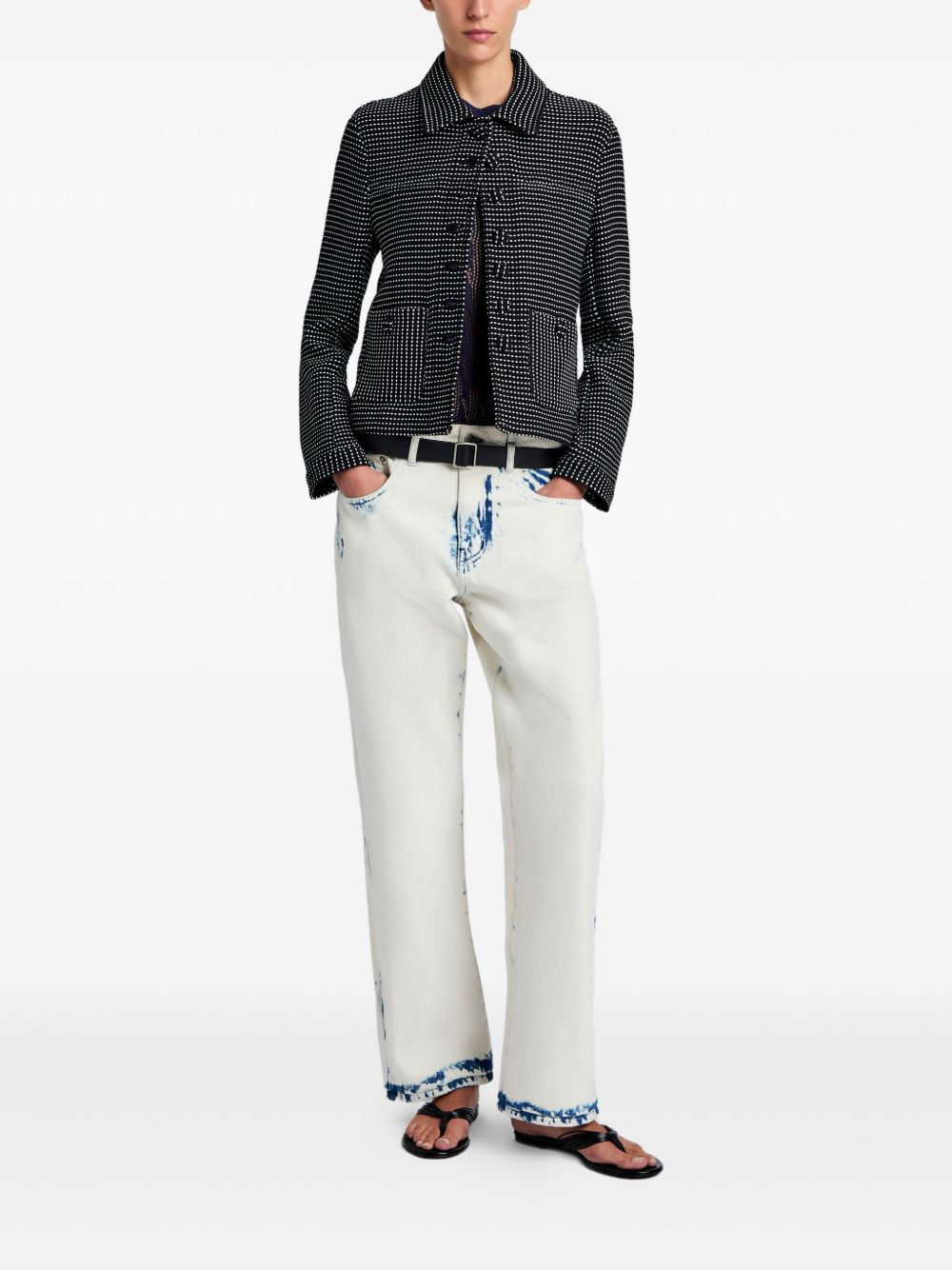 dot-pattern pocket jacket - 2