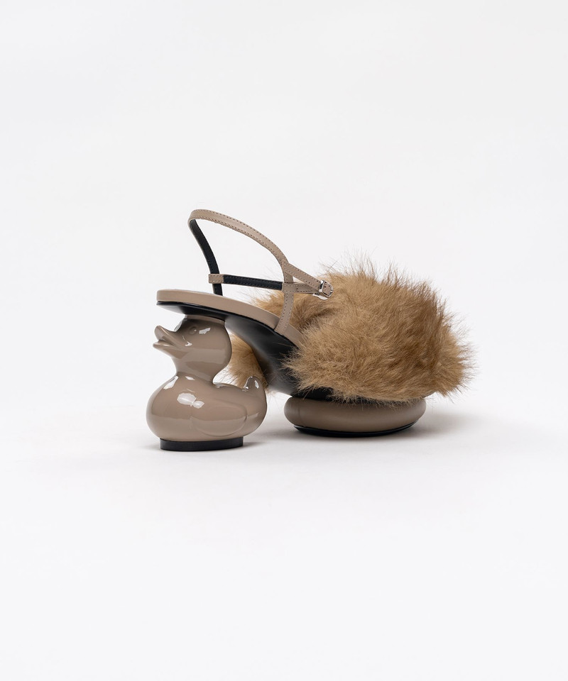 Duck Heel Fur Sandals 14