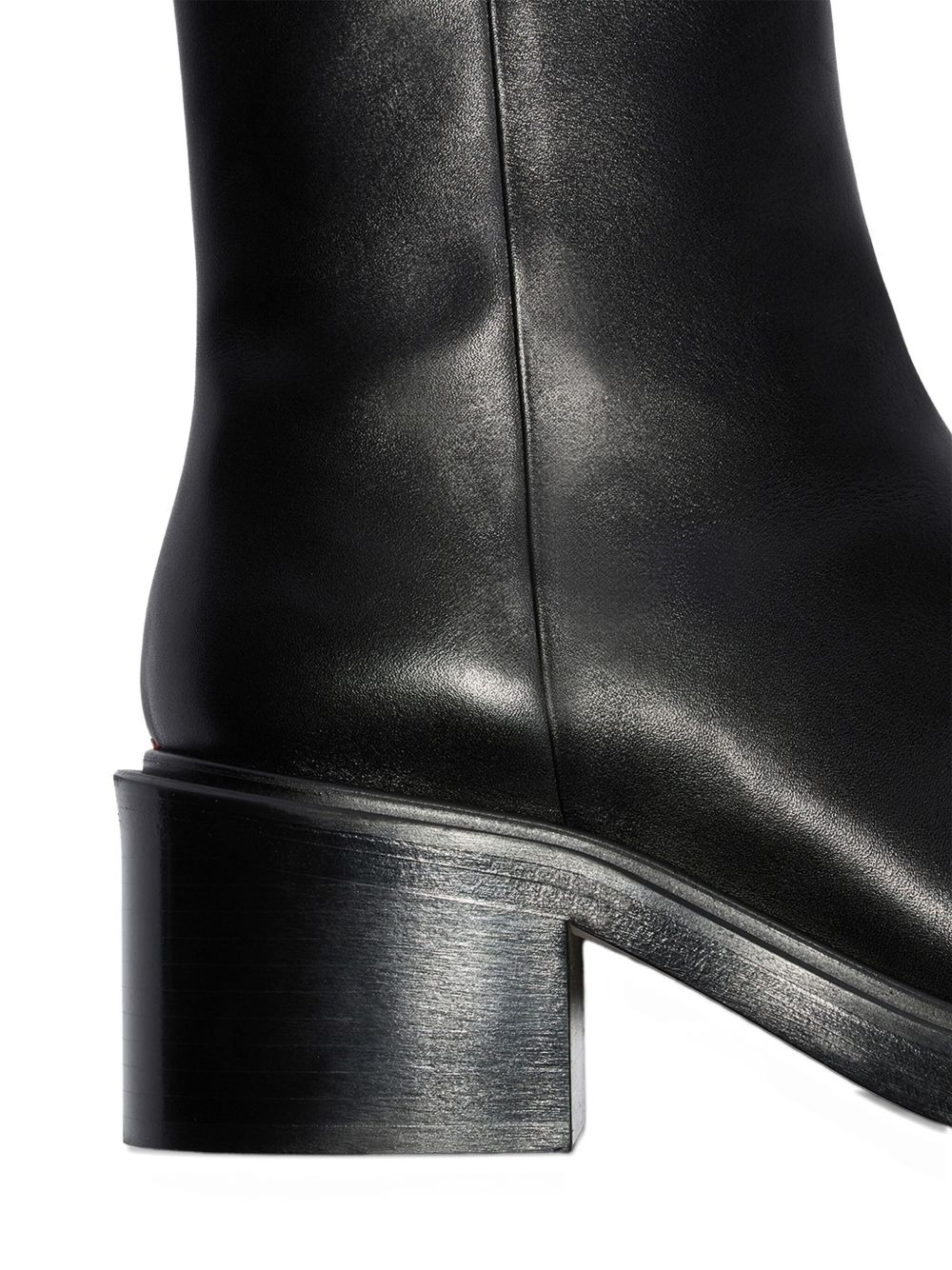 zip-front square-toe boots - 3