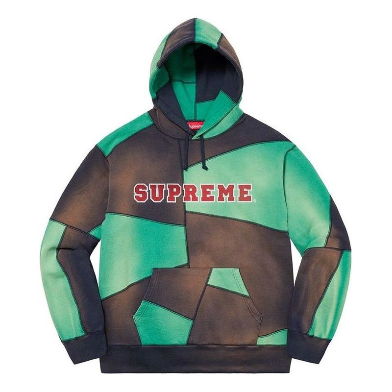 Supreme Patchwork Hoodie 'Green Black' SUP-FW20-144 - 1