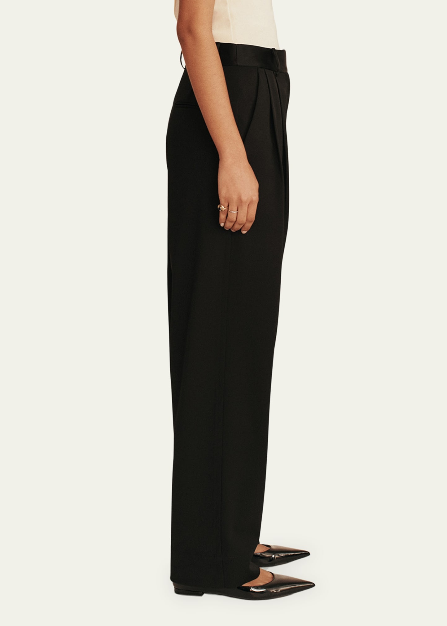 Classico Pleated Straight-Leg Tux Trousers - 4