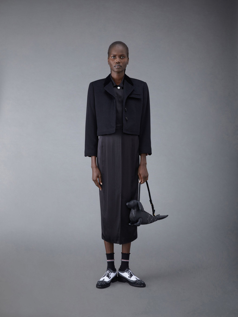 Zibeline Coat Weight Cashmere Velvet Collar Cropped Chesterfield Coat 3