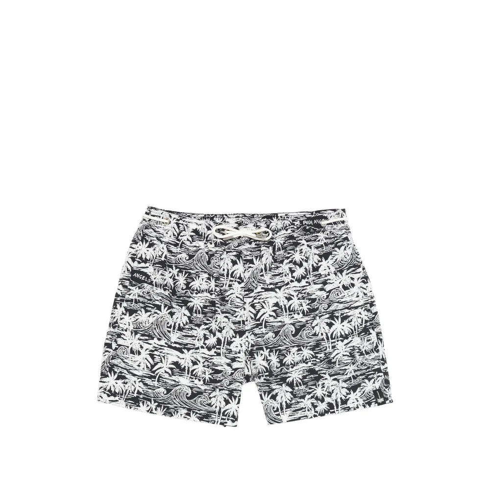 Palm Angels Black Beachwear - Swim Shorts Men - 1