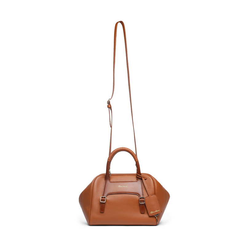 Brown leather handbag 5