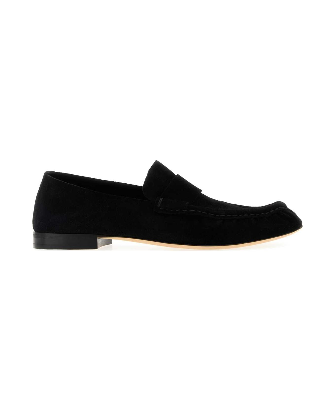 Black Leather Loafers - 1
