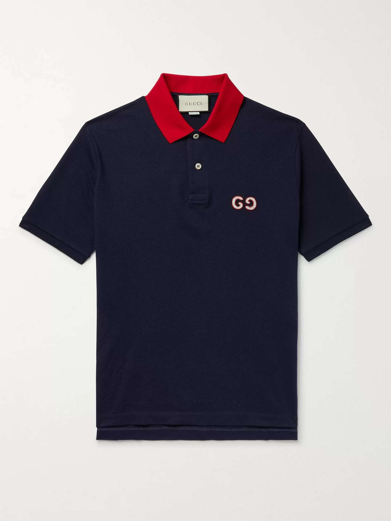 Logo-Embroidered Stretch-Cotton Piqué Polo Shirt - 1