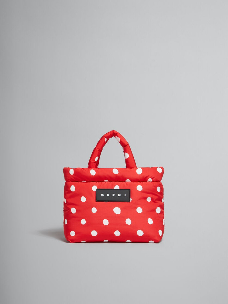 RED POLKA-DOT PUFF MINI TOTE BAG 1