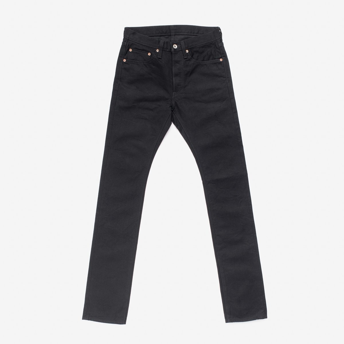 IH-555S-142bb 14oz Selvedge Denim Super Slim Cut Jeans - Black/Black - 1