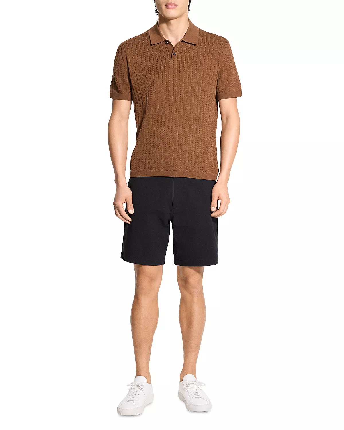 Short Sleeve Cable Polo - 2