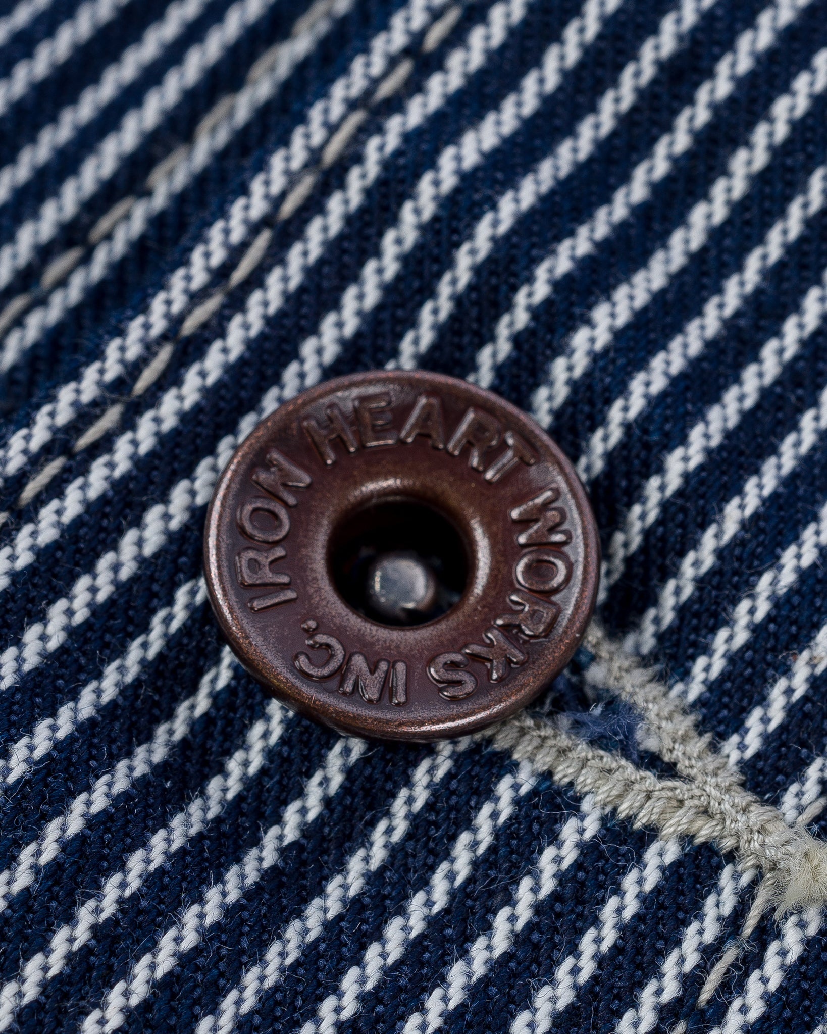 IHV-47-IND 10.5oz Narrow Stripe Hickory Work Vest - Indigo - 9
