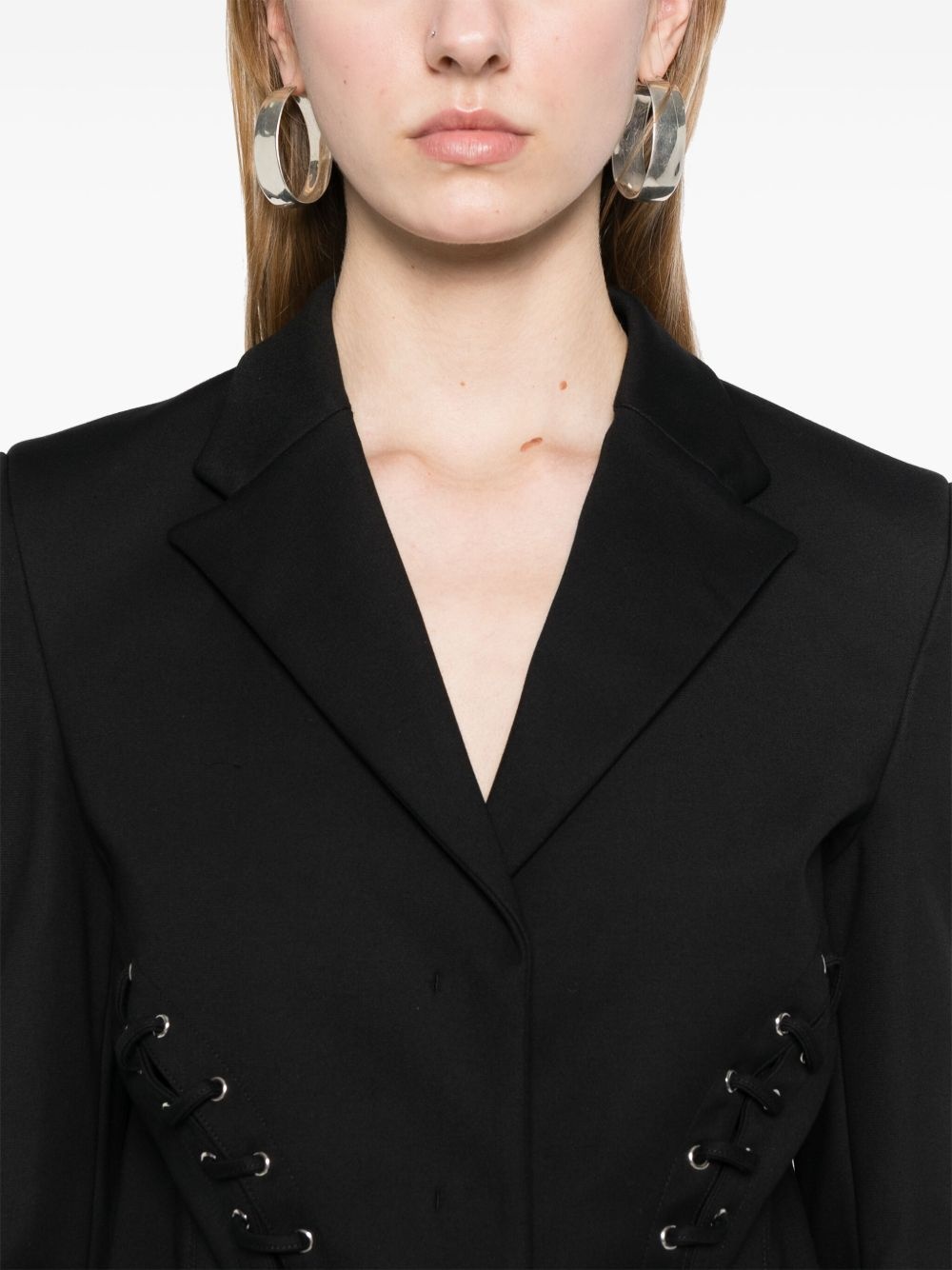 lace-up detail jacket - 5